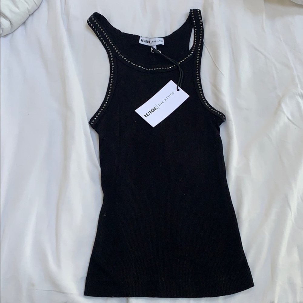 Re/Done + The Attico tank with Swarovski Crystals
